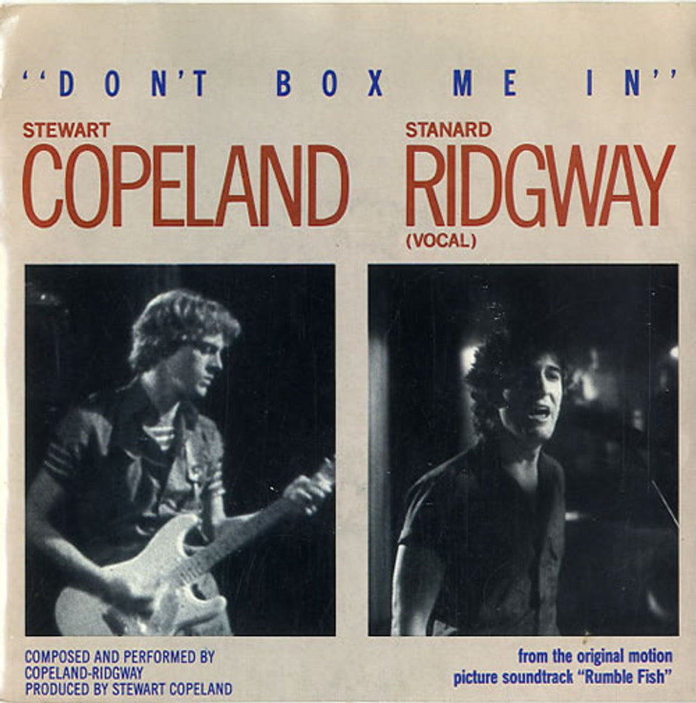 Stewart Copeland Don't Box Me In UK 7" vinyl single (7 inch record / 45) AM177