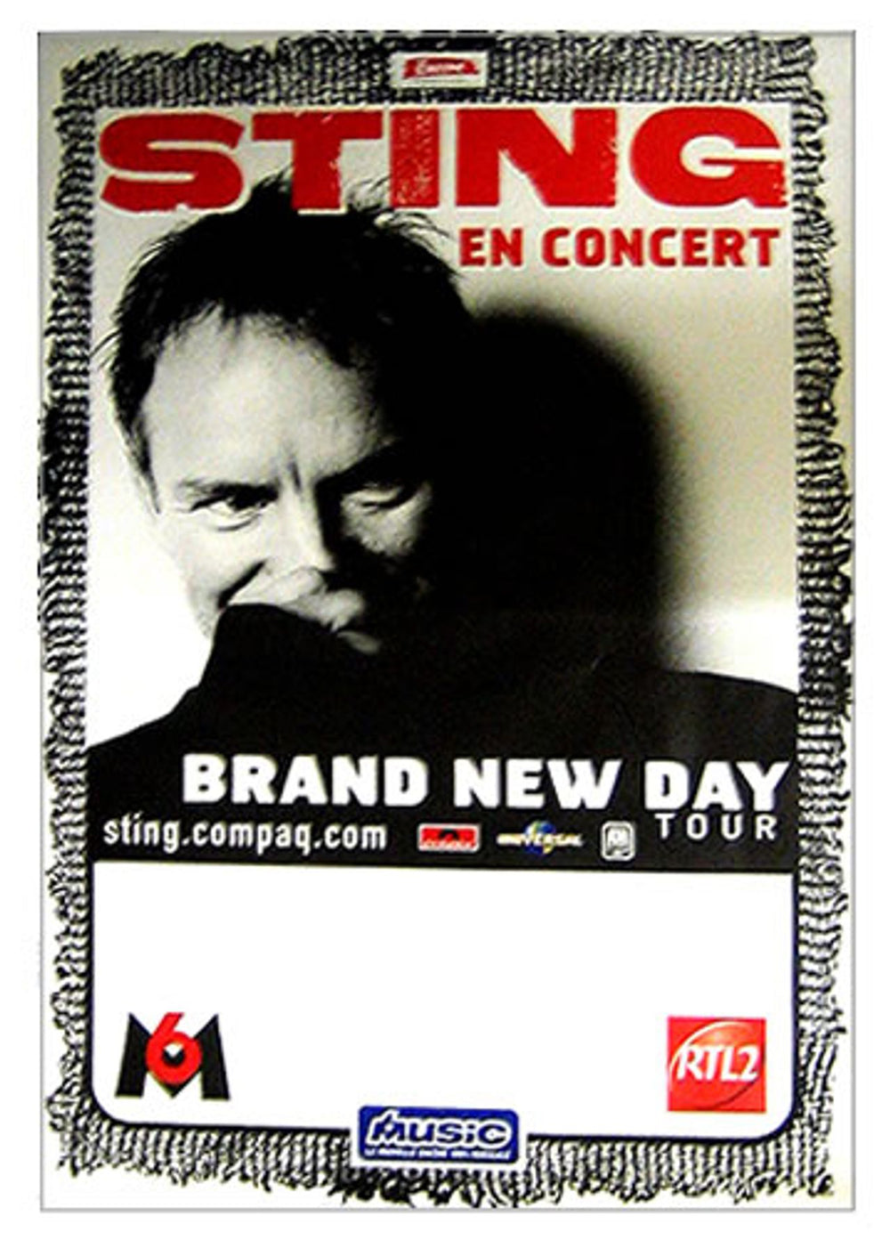 Sting En Concert - Brand New Day Tour French Promo poster 31 X 47