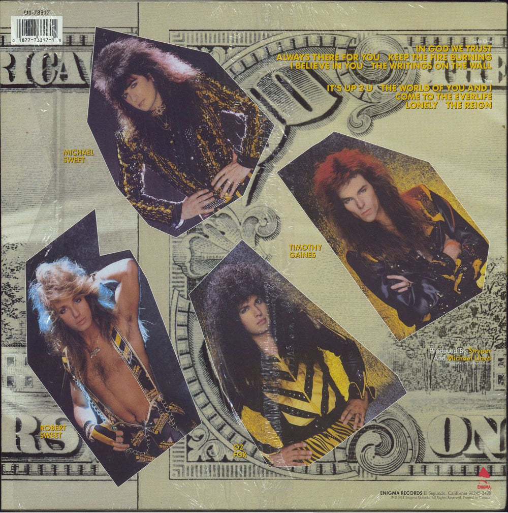 Stryper In God We Trust - Hype stickered shrink US vinyl LP album (LP record) 018777331715