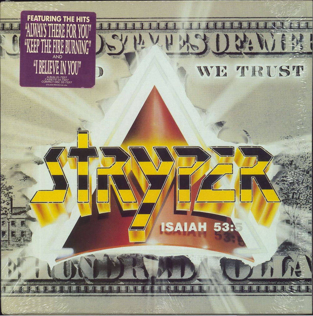 Stryper In God We Trust - Hype stickered shrink US vinyl LP album (LP record) D1-73317