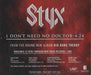 Styx I Don't Need No Doctor US Promo CD-R acetate STXCRID332709