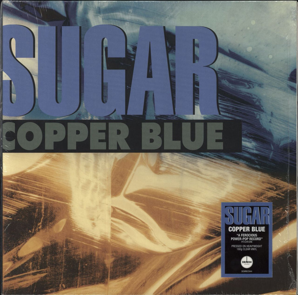 Sugar (90s) Copper Blue - Clear Vinyl UK vinyl LP album (LP record) DEMREC644