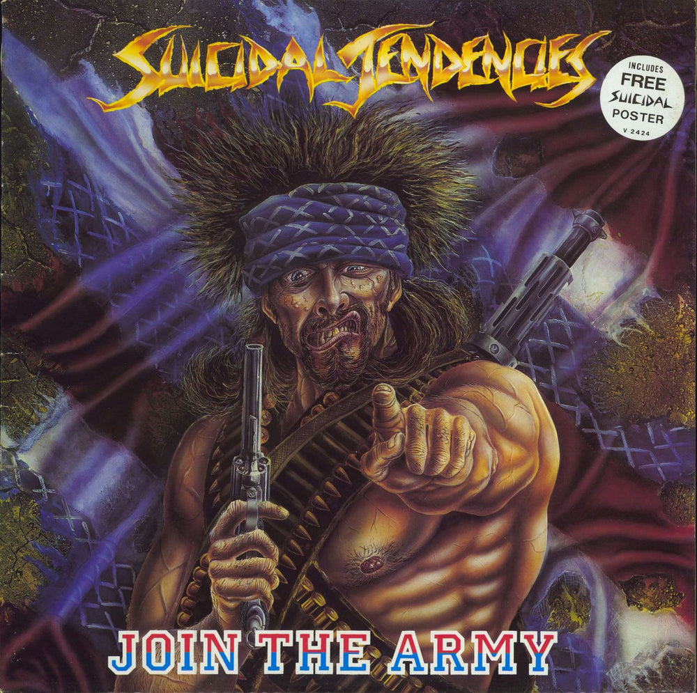 Suicidal Tendencies Join The Army - Poster UK vinyl LP album (LP record) V2424