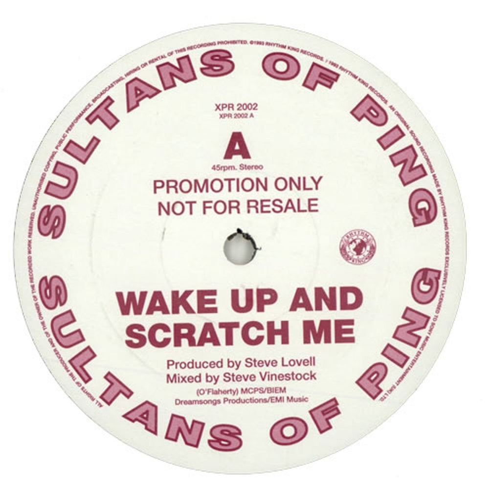 Sultans Of Ping F.C. Wake Up And Scratch Me UK Promo 12" vinyl single (12 inch record / Maxi-single) XPR2002