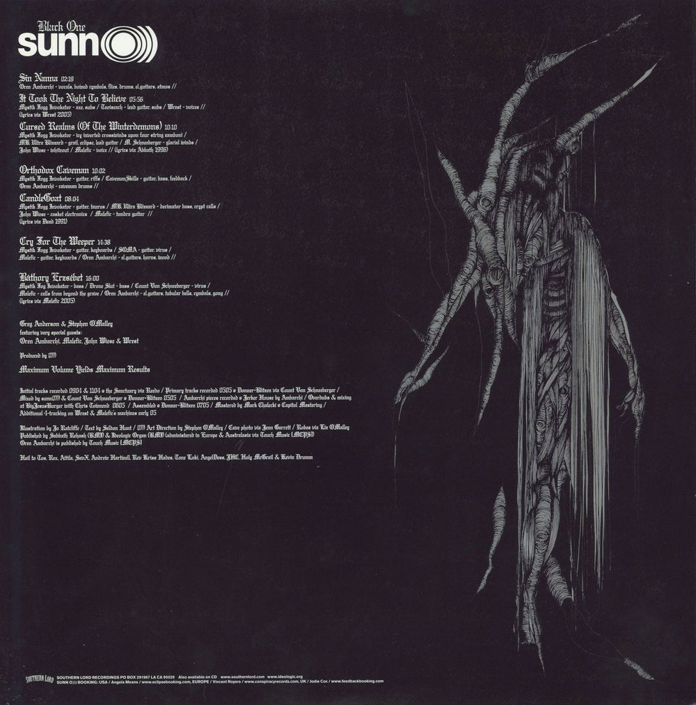 Sunn O))) Black One - 180gram US 2-LP vinyl record set (Double LP Album)