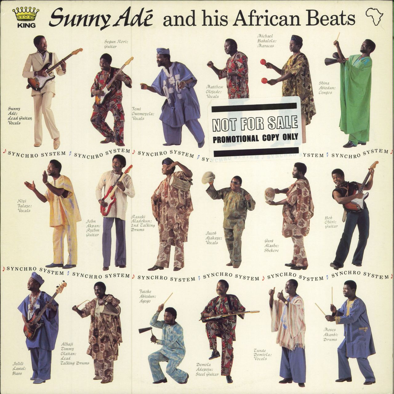 Sunny Adé Synchro System -Press Kit -Promo sticker UK Promo vinyl LP album (LP record) ILPS9737