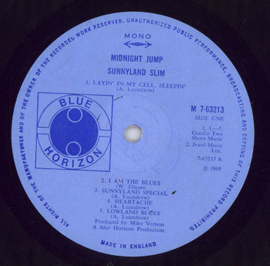Sunnyland Slim Midnight Jump UK vinyl LP album (LP record) SL-LPMI399510