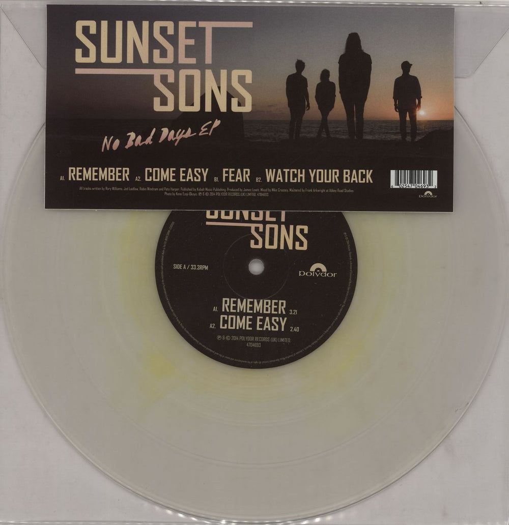 Sunset Sons No Bad Days - colourburst vinyl UK 10" vinyl single (10 inch record) 4704693