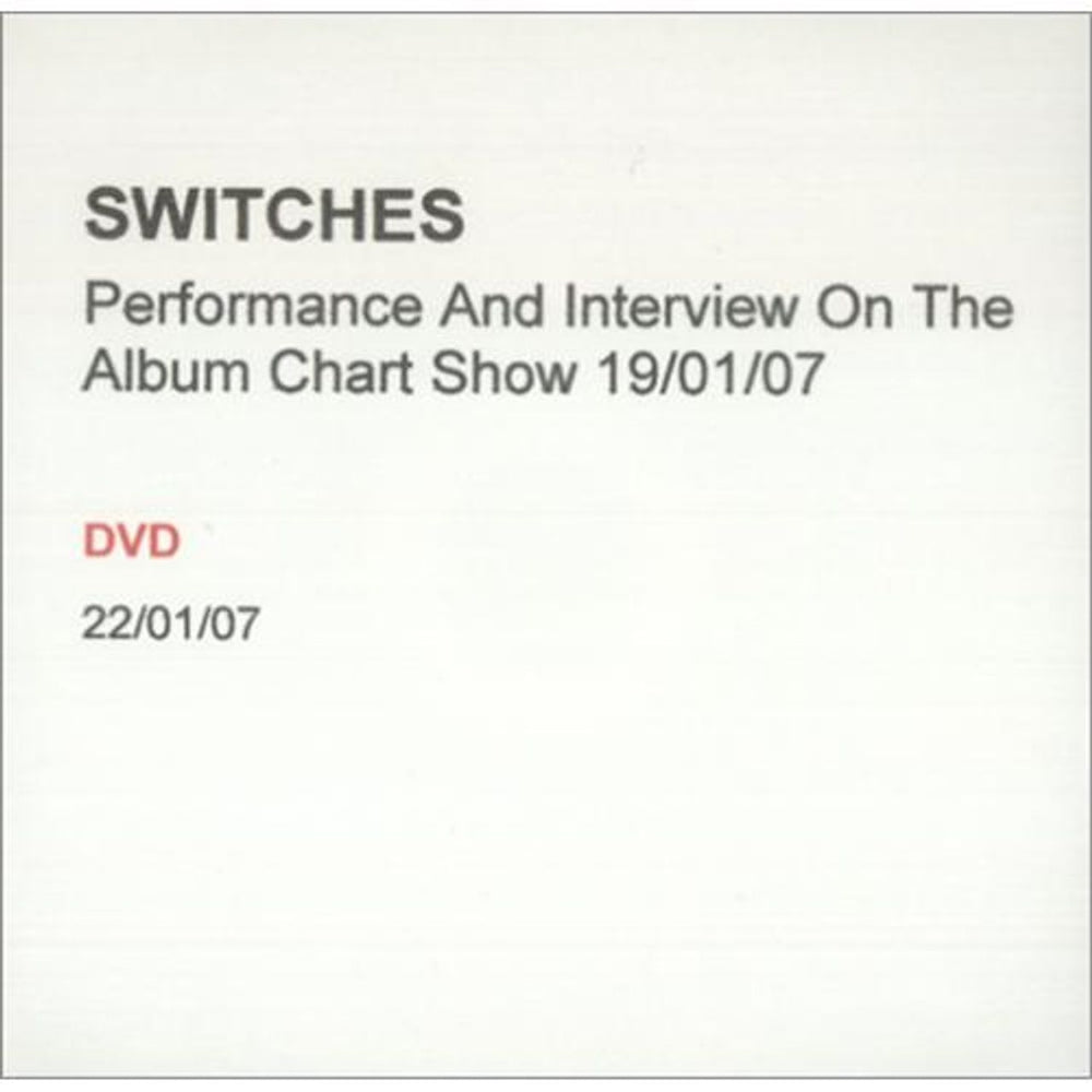 Switches Performance And Interview On The Album Chart Show UK Promo promo DVD-R DVD-R