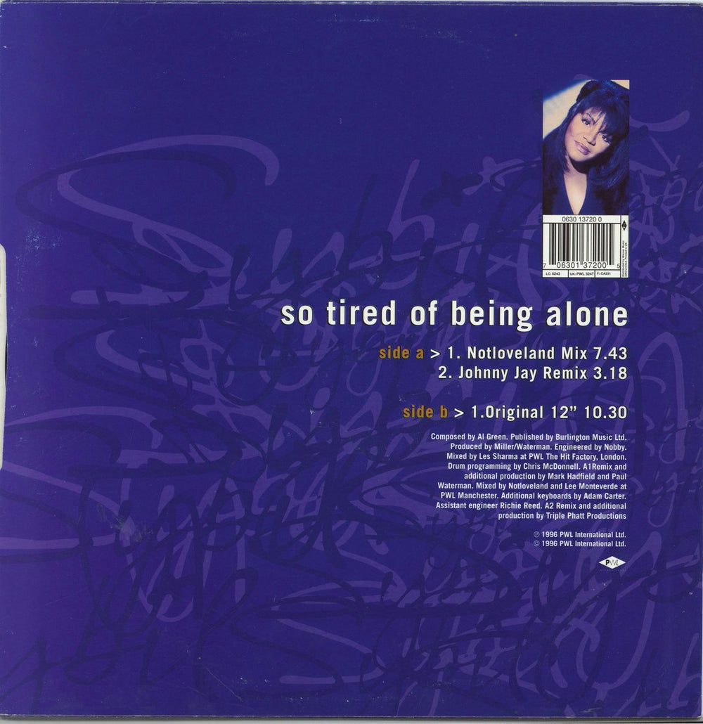 Sybil So Tired Of Being Alone UK 12" vinyl single (12 inch record / Maxi-single) 706301372005