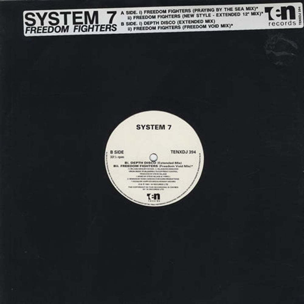 System 7 Freedom Fighters UK Promo 12" vinyl single (12 inch record / Maxi-single) TENXDJ394