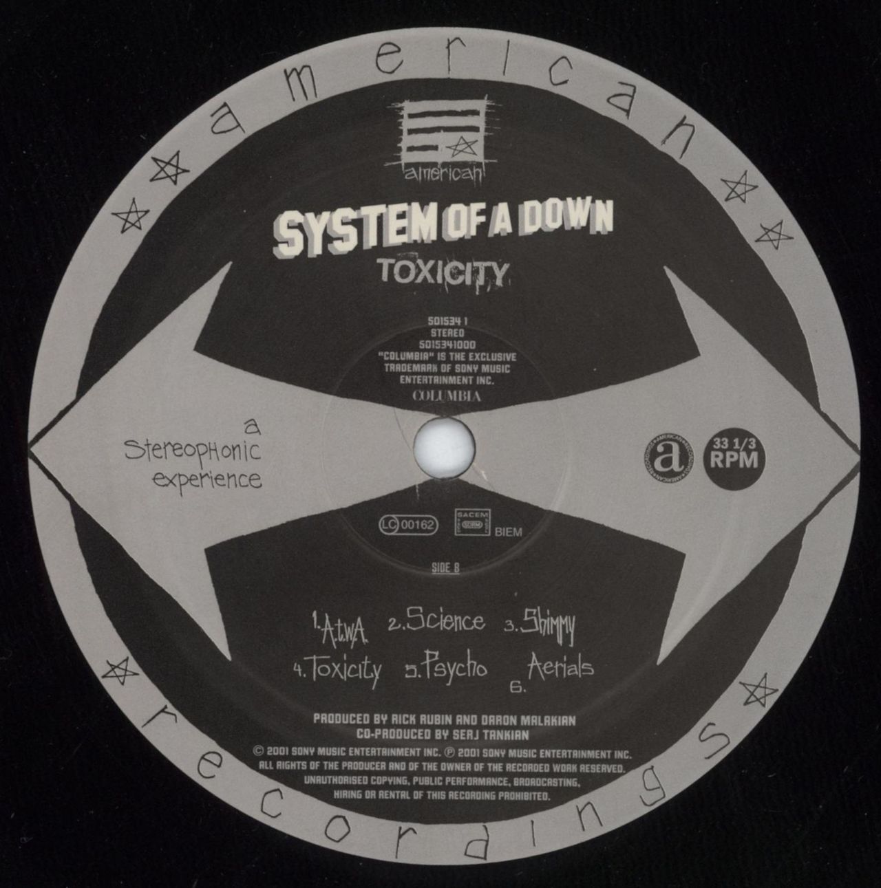 renhed falanks Overhale System Of A Down Toxicity UK Vinyl LP — RareVinyl.com
