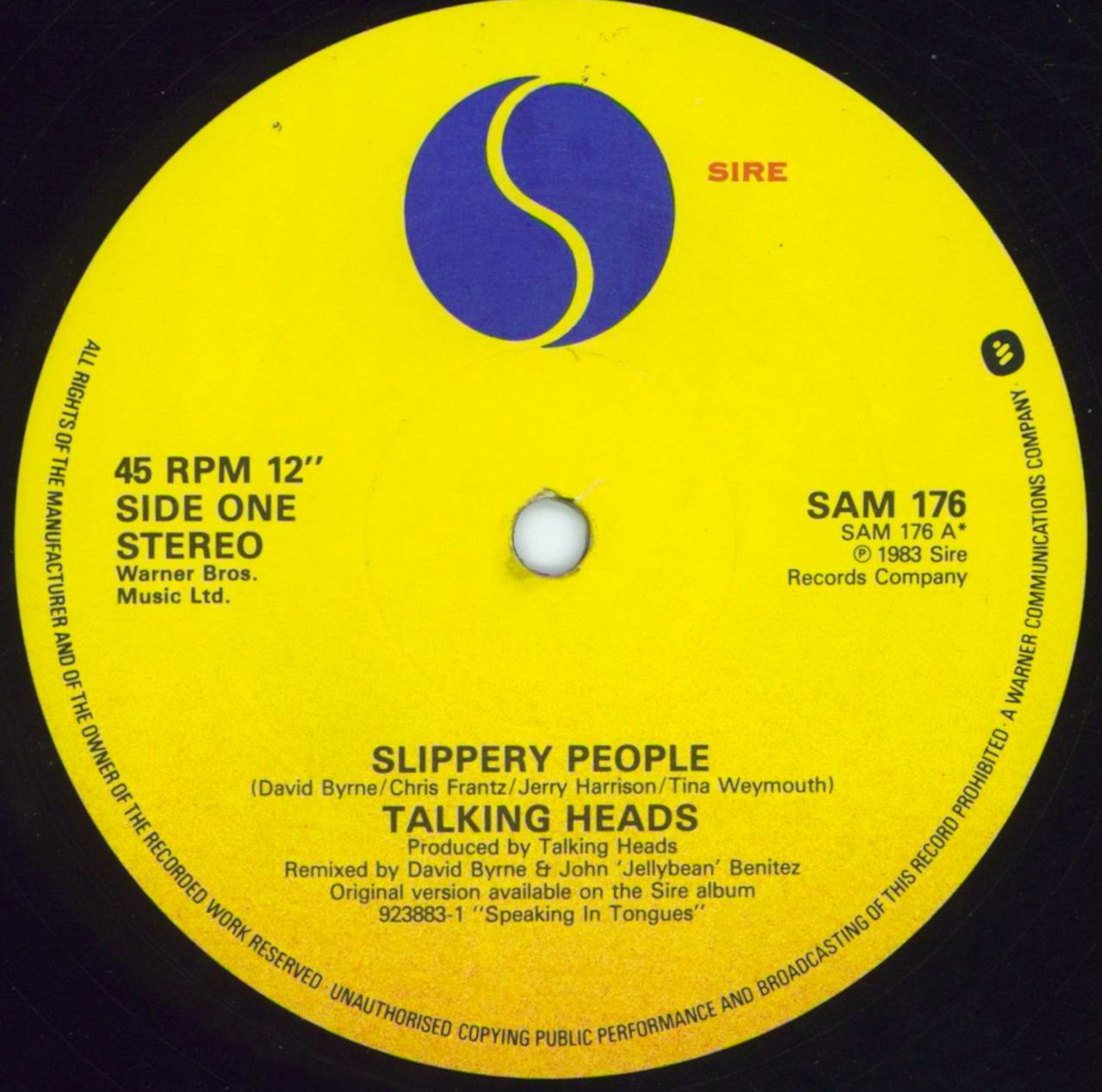 Talking Heads Slippery People - EX UK 12