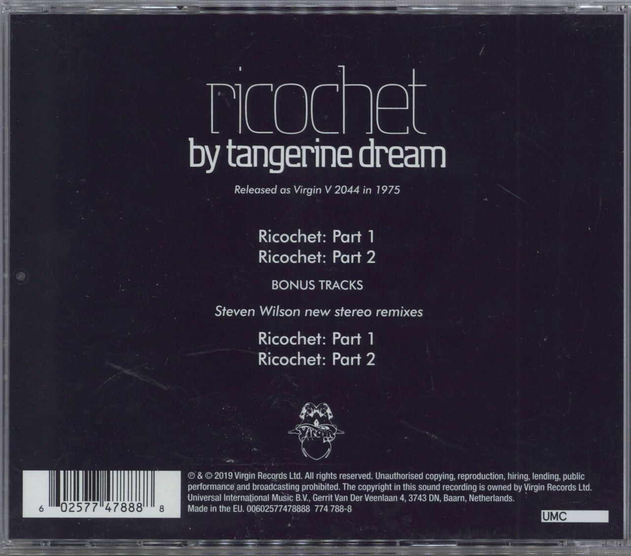 Tangerine Dream Ricochet UK CD album