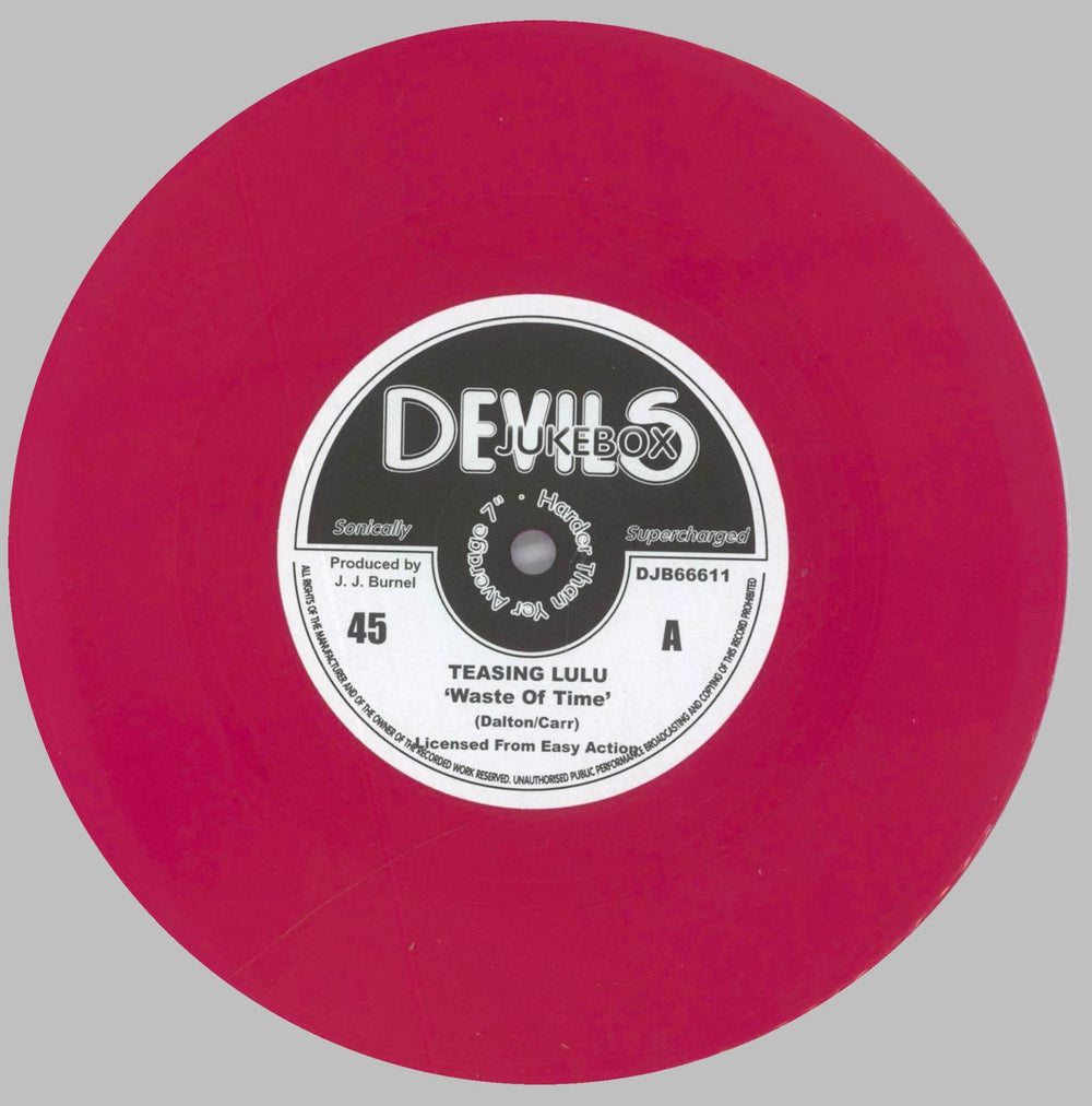 Teasing Lulu Waste Of Time - Pink Vinyl UK 7" vinyl single (7 inch record / 45) 5EK07WA823460