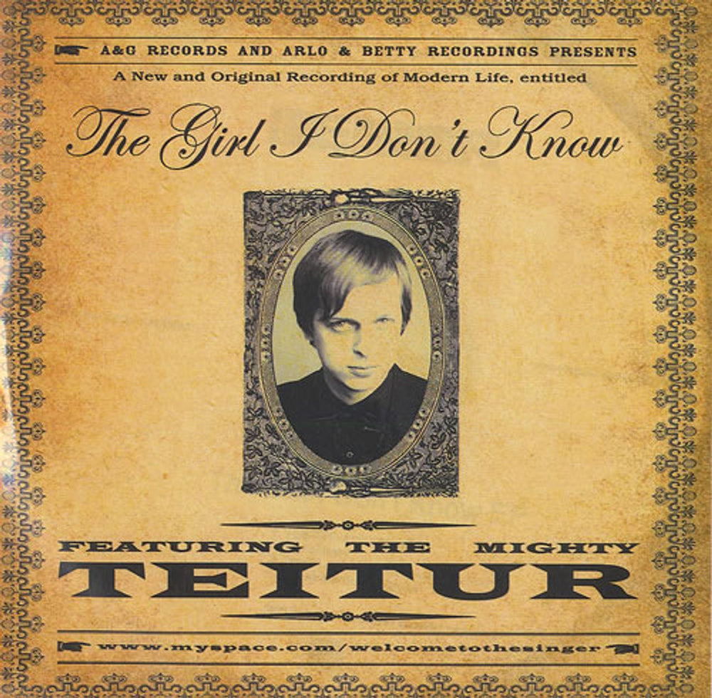 Teitur The Girl I Don't Know EP UK Promo CD-R acetate CD-R ACETATE