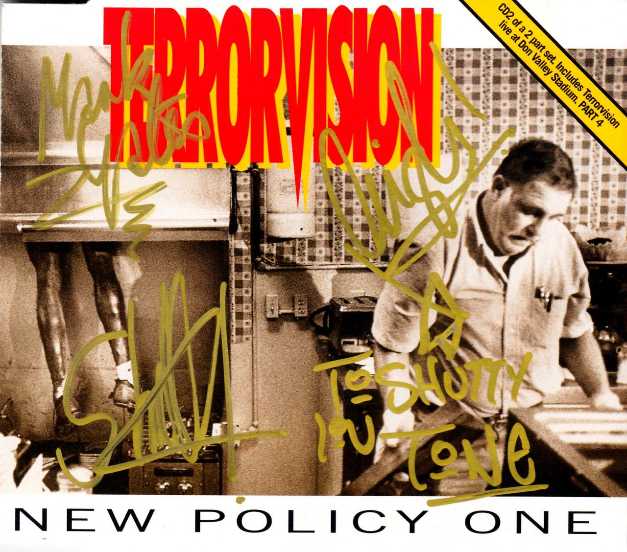 Terrorvision New Policy One - Part 2 - Autographed UK CD single (CD5 / 5") CDVEGAS4