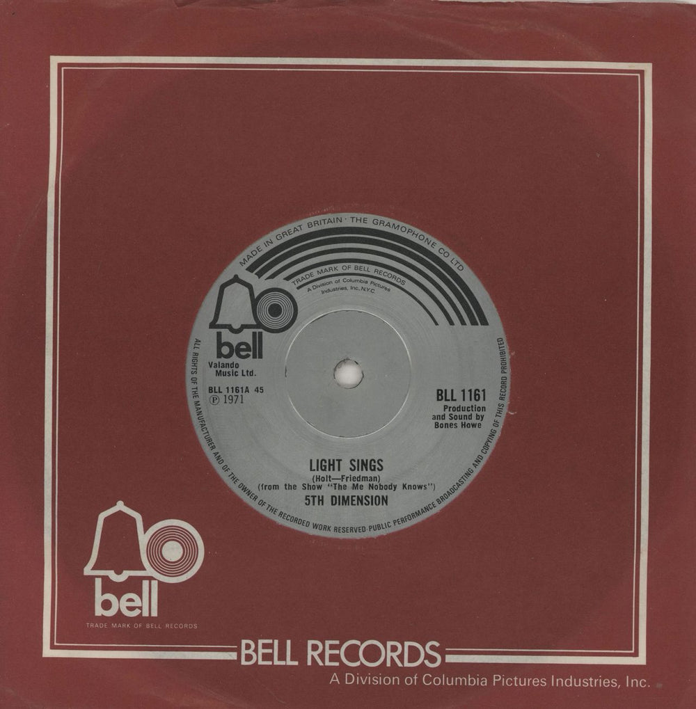 The 5th Dimension Light Sings UK 7" vinyl single (7 inch record / 45) BLL1161