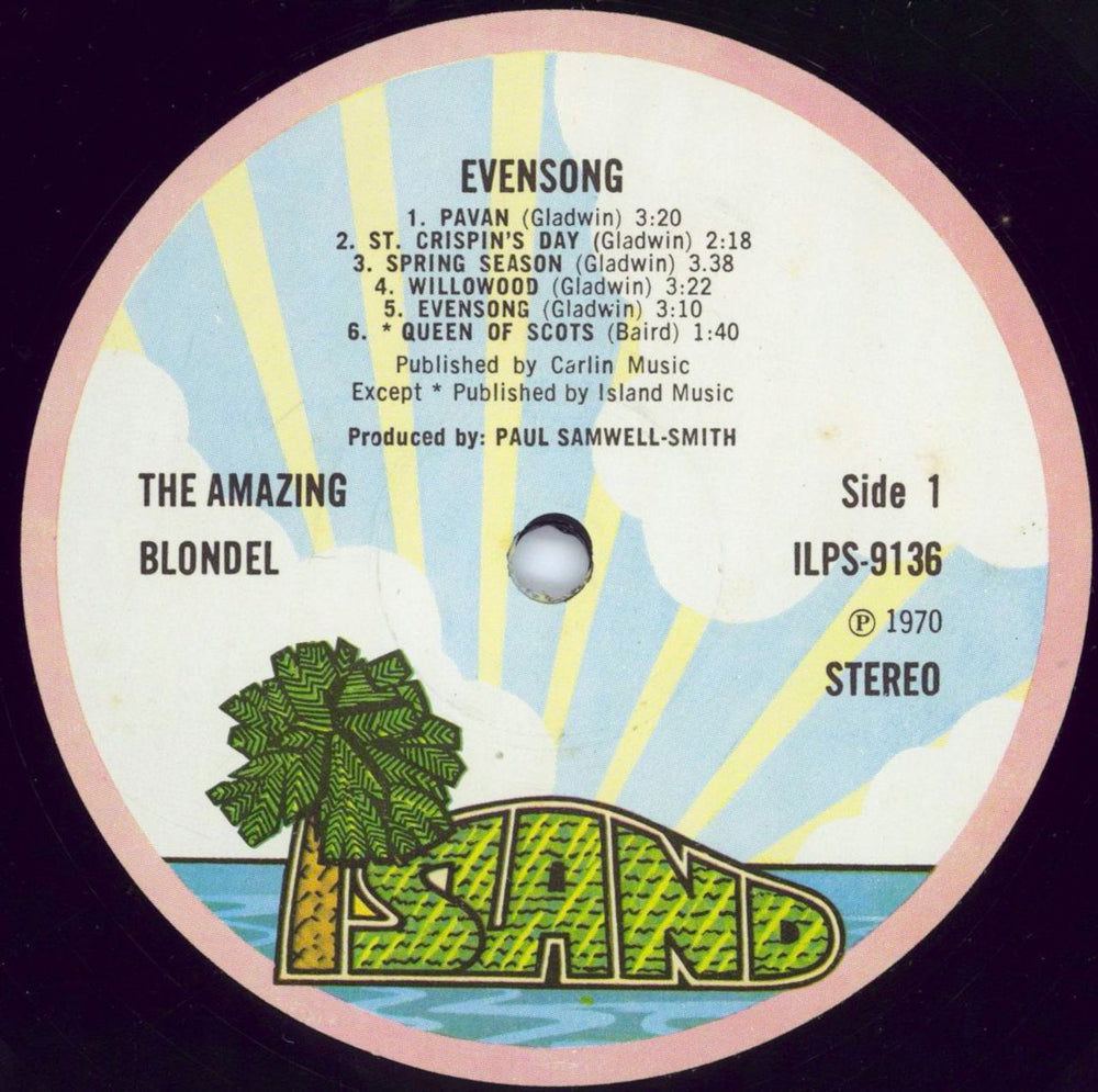 The Amazing Blondel Evensong - 2nd UK vinyl LP album (LP record) AMZLPEV768559