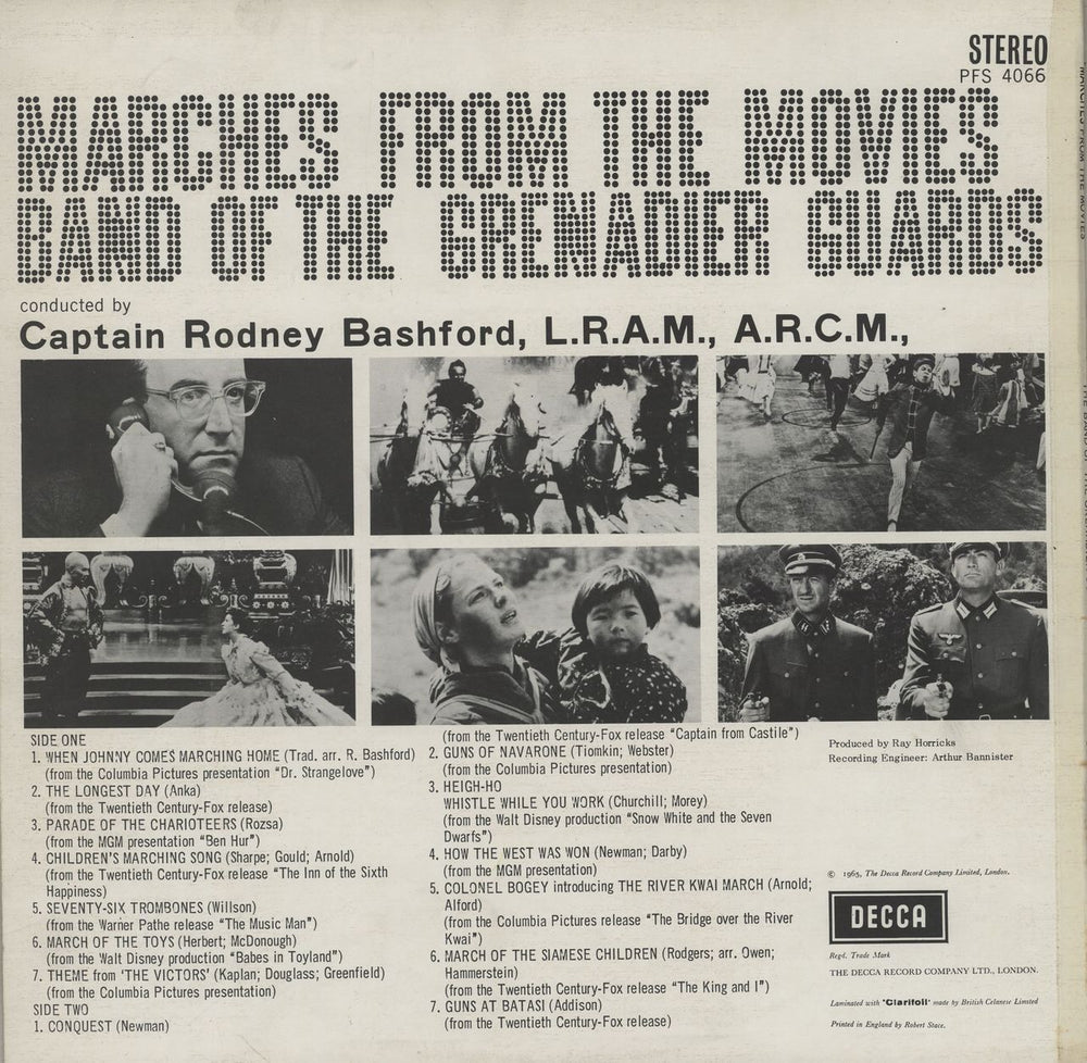 The Band Of The Grenadier Guards Marches From The Movies UK vinyl LP album (LP record)