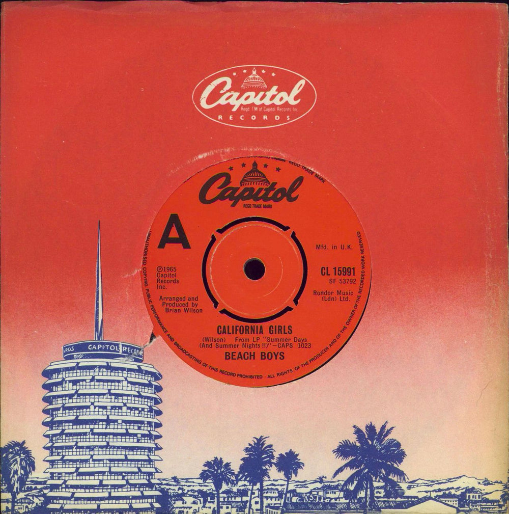 The Beach Boys California Girls UK 7" vinyl single (7 inch record / 45) CL15991