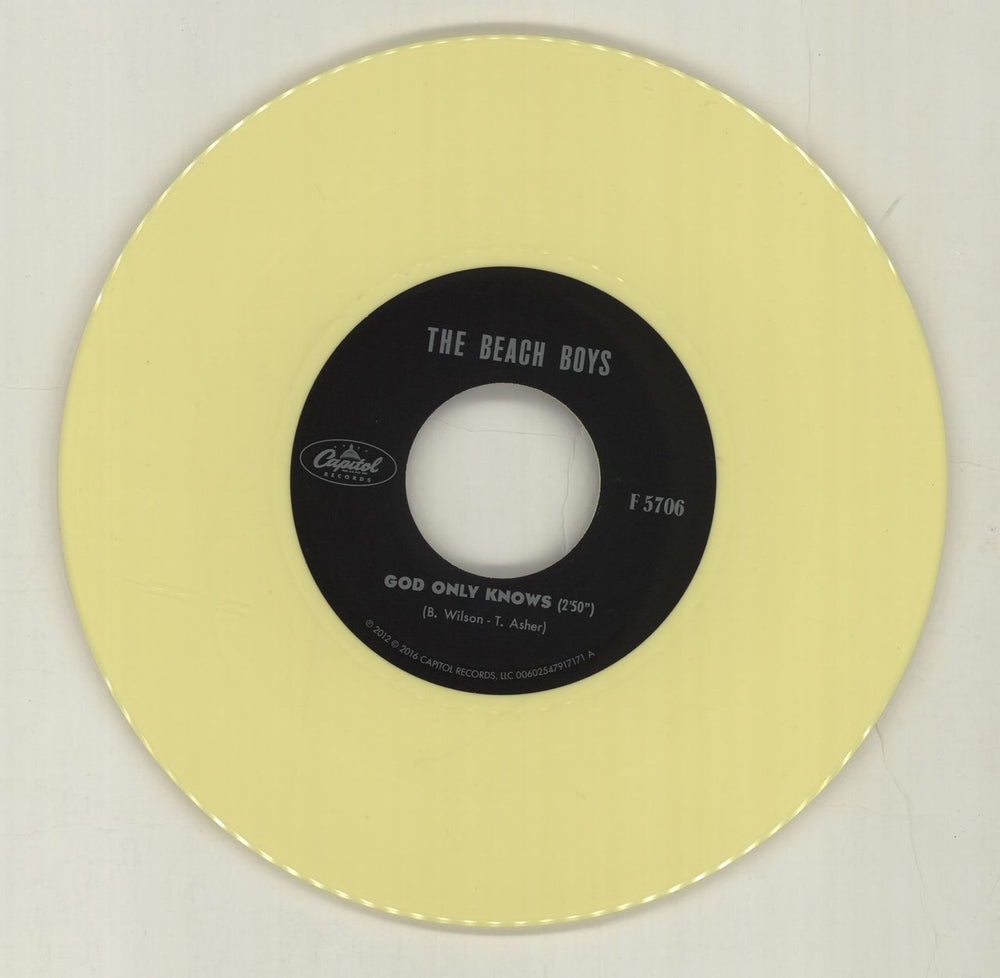 The Beach Boys God Only Knows - Yellow Vinyl - Sealed UK 7" vinyl single (7 inch record / 45) BBO07GO683191