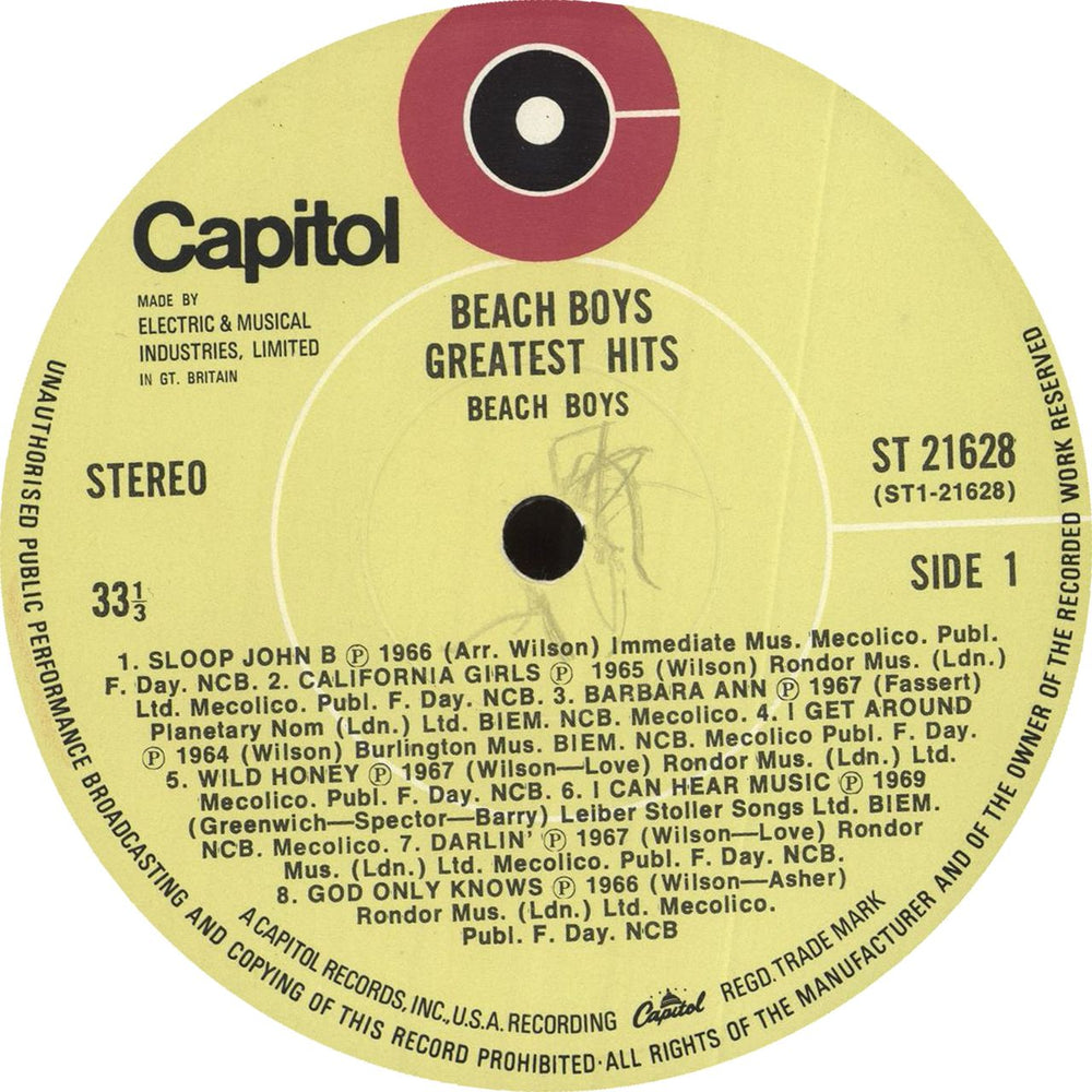 The Beach Boys Greatest Hits - 1st - Laminated UK vinyl LP album (LP record) BBOLPGR718181