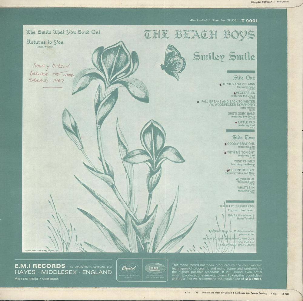 The Beach Boys Smiley Smile - VG UK vinyl LP album (LP record)