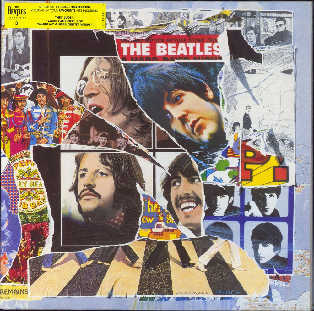 The Beatles Anthology 3 - Hype Sticker UK 3-LP vinyl record set (Triple LP Album) PCSP729