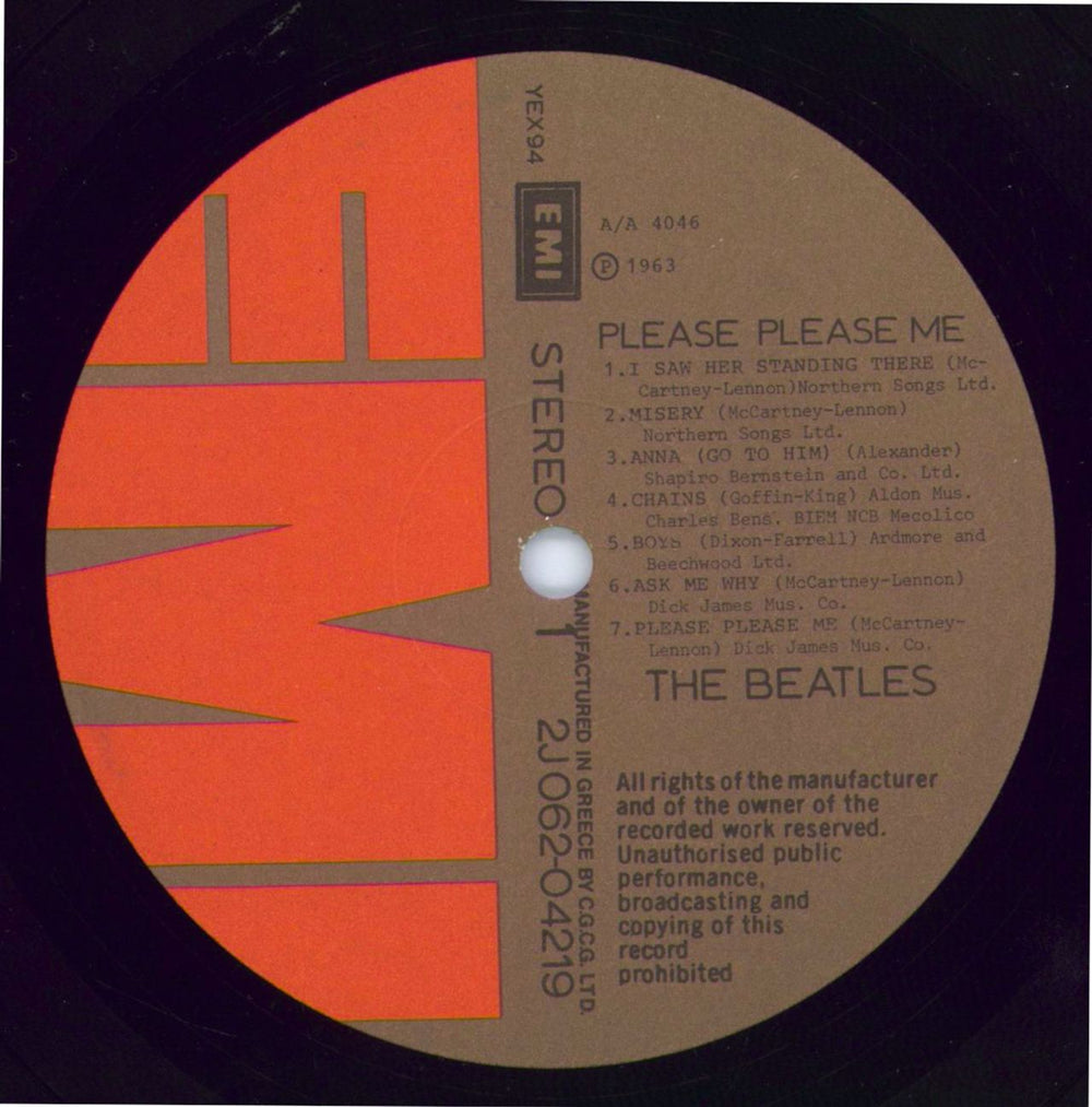 The Beatles Please Please Me - 1976 Issue Greek vinyl LP album (LP record) BTLLPPL770343