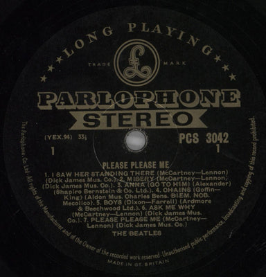 The Beatles Please Please Me - 1st - G/VG UK vinyl LP album (LP record) BTLLPPL723882