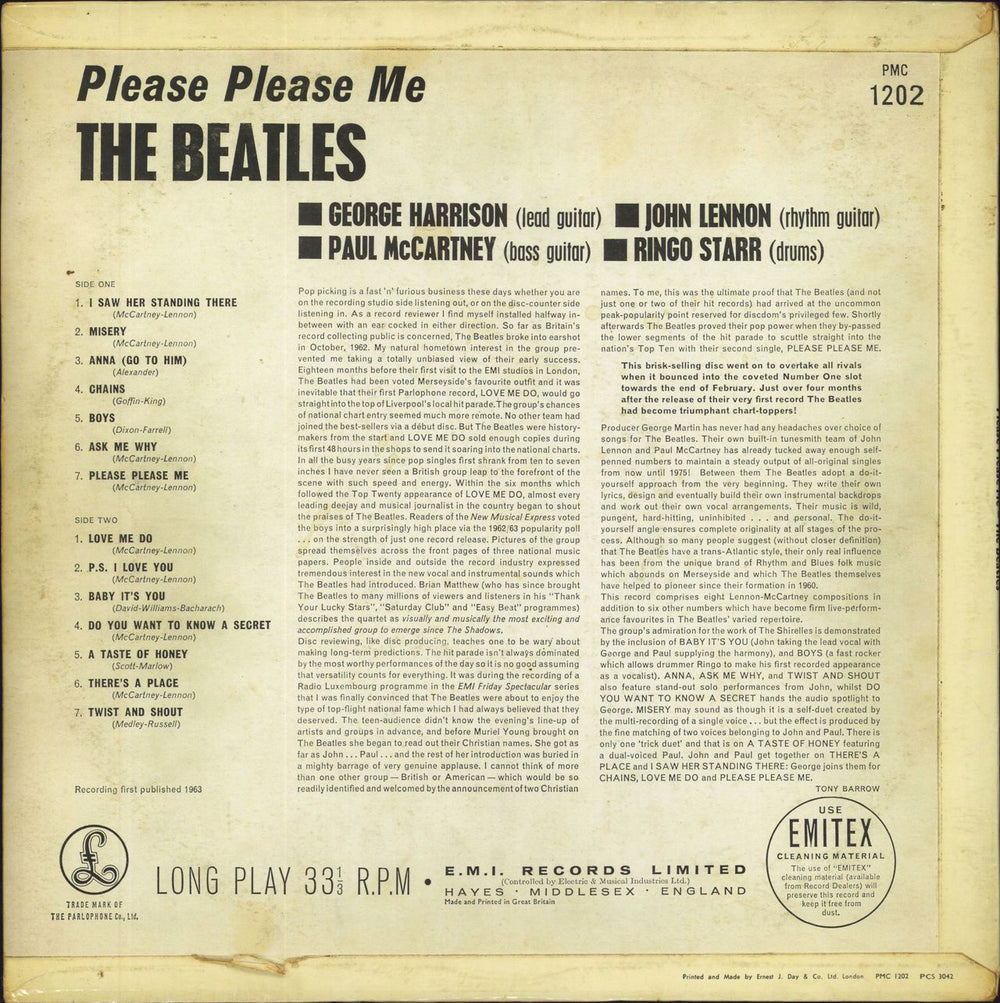 The Beatles Please Please Me - 5th EJD - G UK vinyl LP album (LP record)