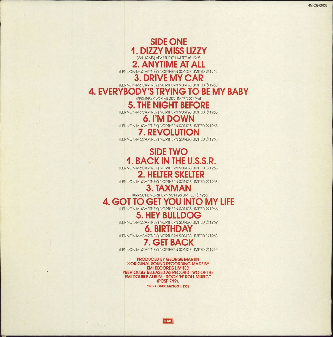 The Beatles Rock 'n' Roll Music Vol. 2 Belgian vinyl LP album (LP record)