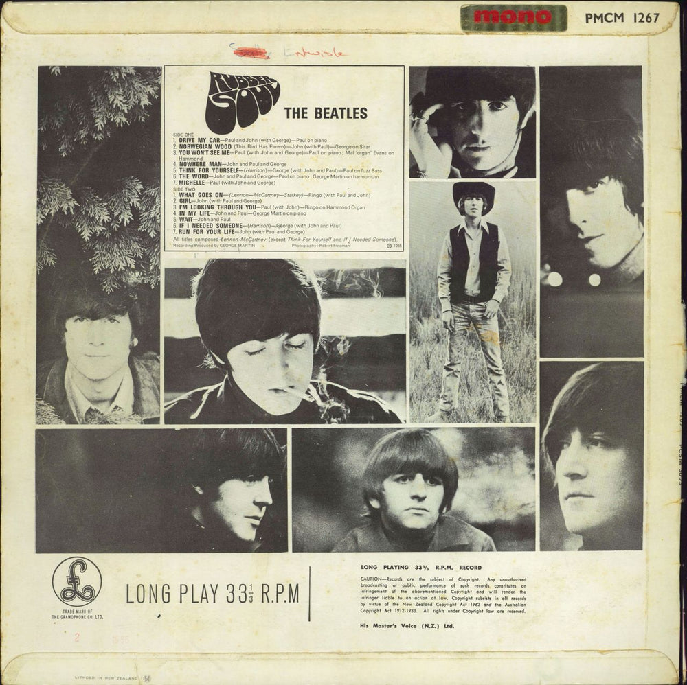The Beatles Rubber Soul New Zealand vinyl LP album (LP record)