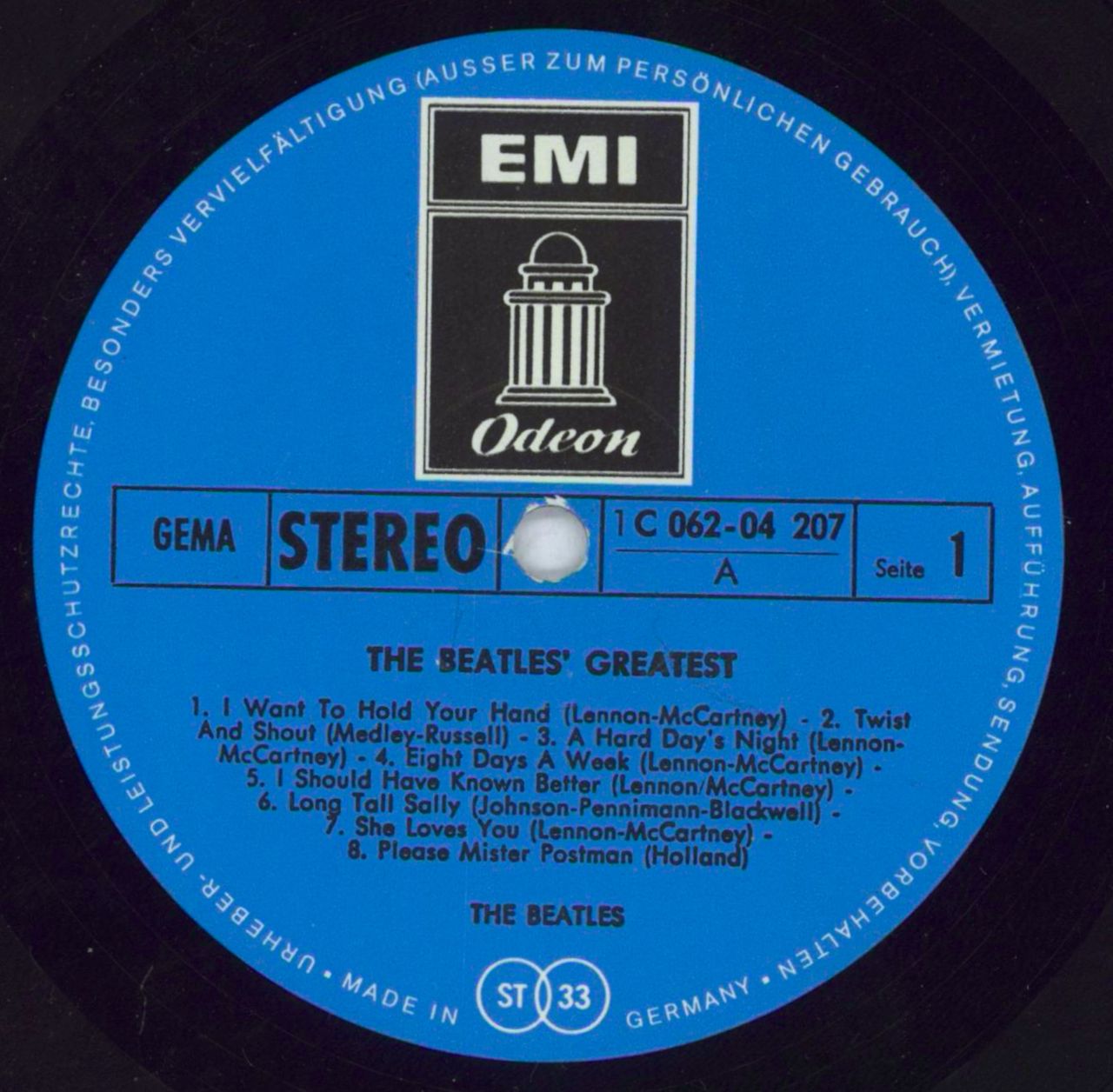 The Beatles The Beatles' Greatest - Blue Label - VG/EX German vinyl LP album (LP record) BTLLPTH786510