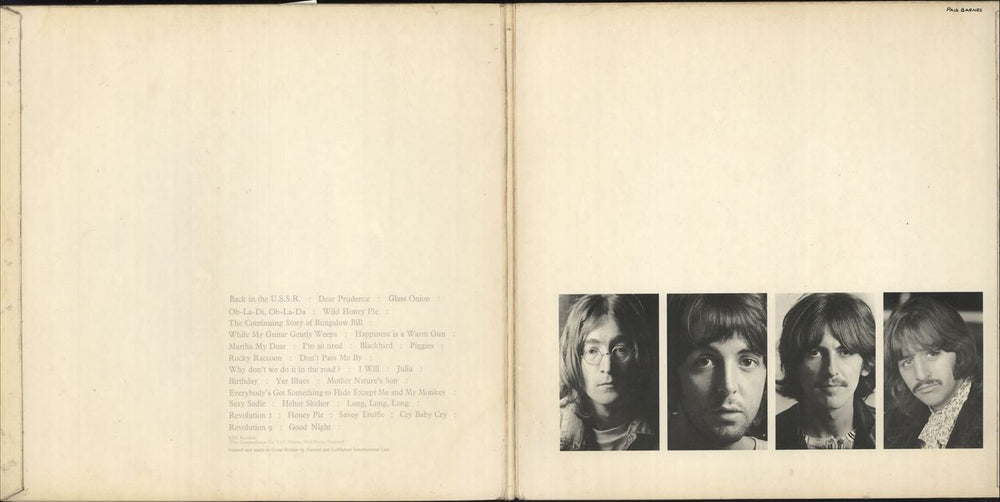 The Beatles The Beatles [White Album] - 1st - G+ UK 2-LP vinyl record set (Double LP Album)