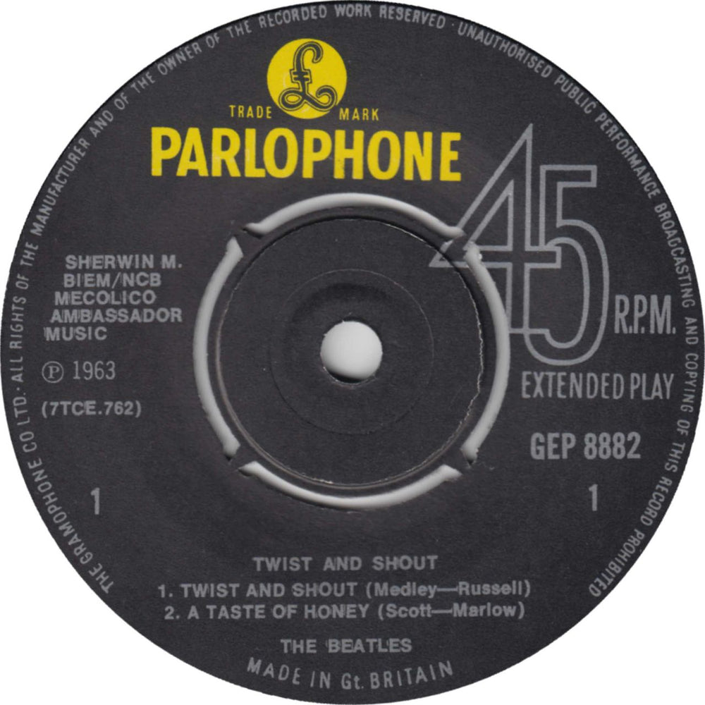 The Beatles Twist And Shout EP - 5th - EX UK 7" vinyl single (7 inch record / 45) BTL07TW585396