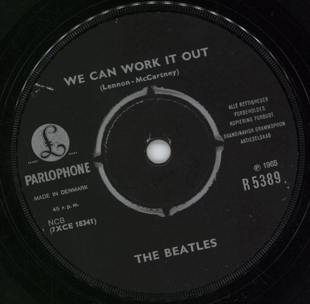 The Beatles We Can Work It Out - P/S - VG Danish 7" vinyl single (7 inch record / 45) BTL07WE782152