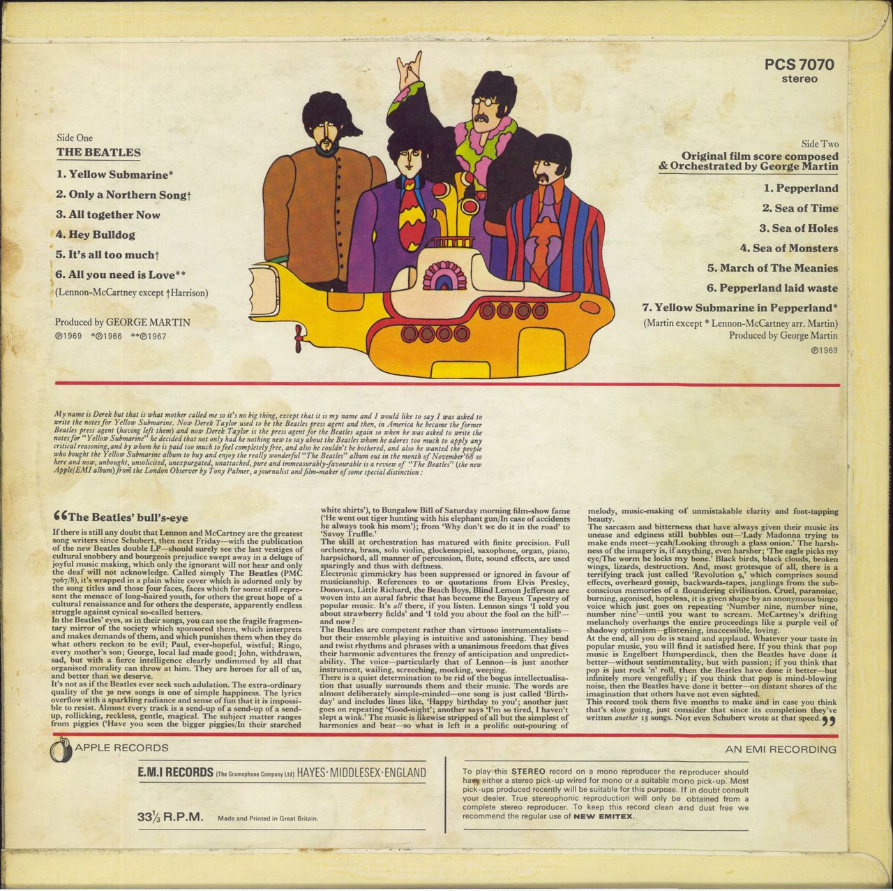 The Beatles Yellow Submarine - 1st - VG UK vinyl LP album (LP record)