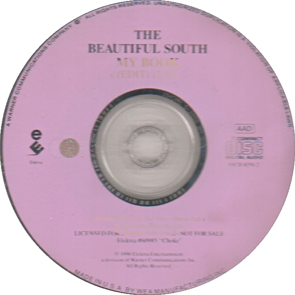 The Beautiful South My Book US Promo CD single (CD5 / 5") PRCD8291-2