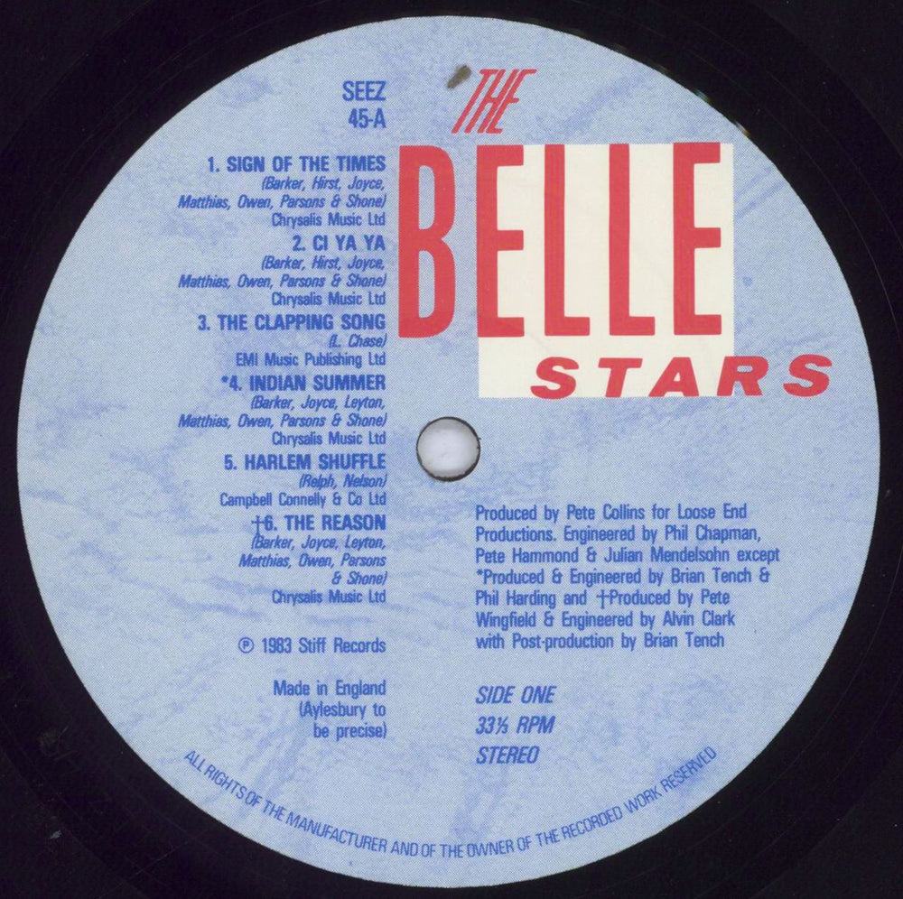 The Belle Stars The Belle Stars - Stickered Sleeve UK vinyl LP album (LP record) BSTLPTH831921