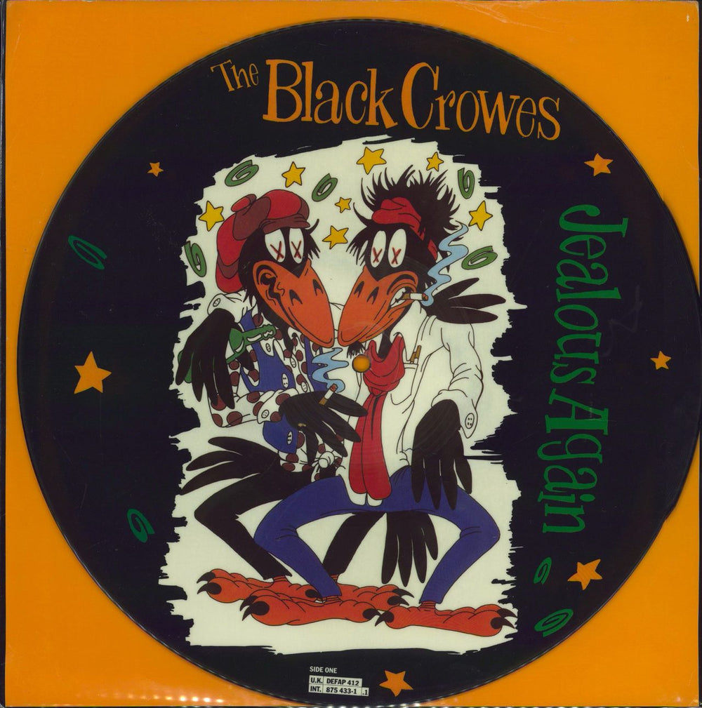 The Black Crowes Jealous Again - EX UK 12" vinyl picture disc (12 inch picture record) DEFAP412