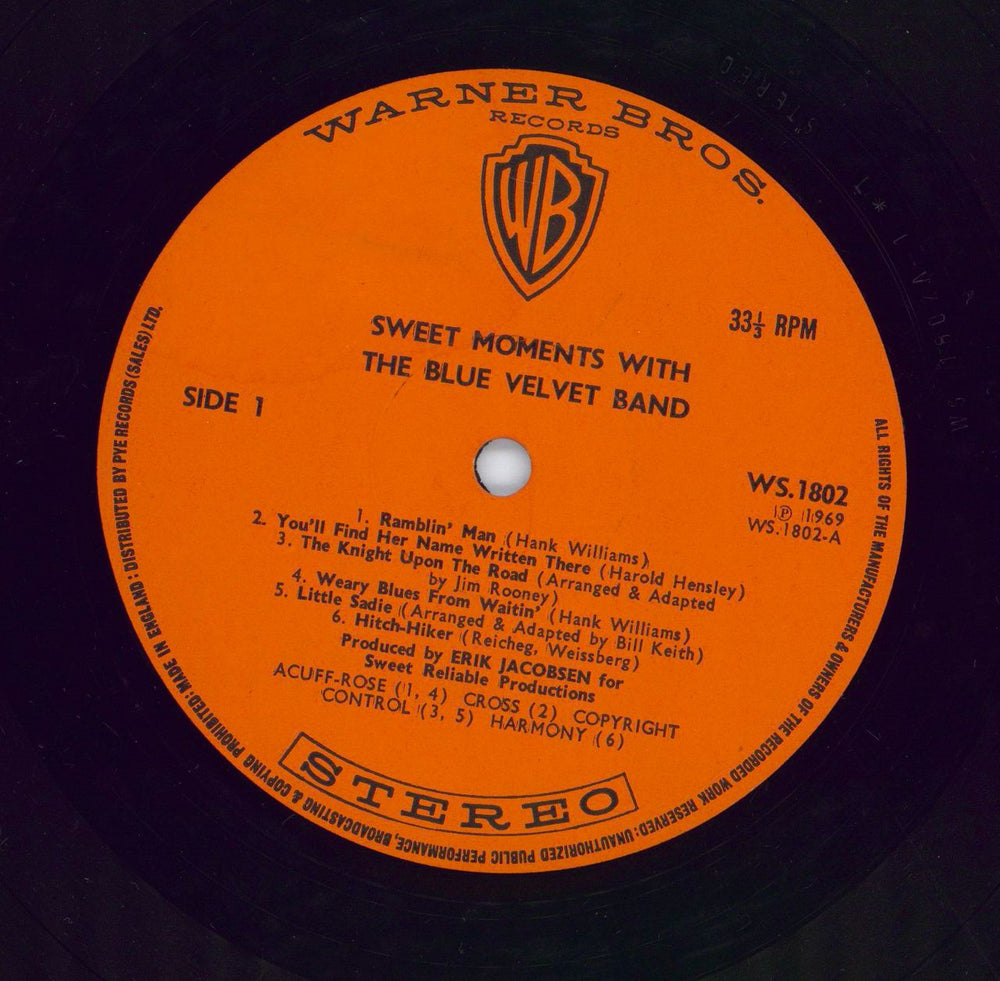 The Blue Velvet Band Sweet Moments With The Blue Velvet Band UK vinyl LP album (LP record)