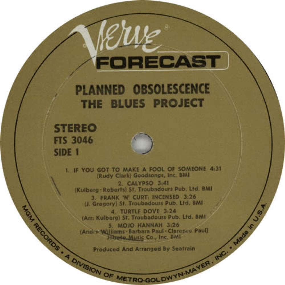 The Blues Project Planned Obsolescence US vinyl LP album (LP record) BPRLPPL601801
