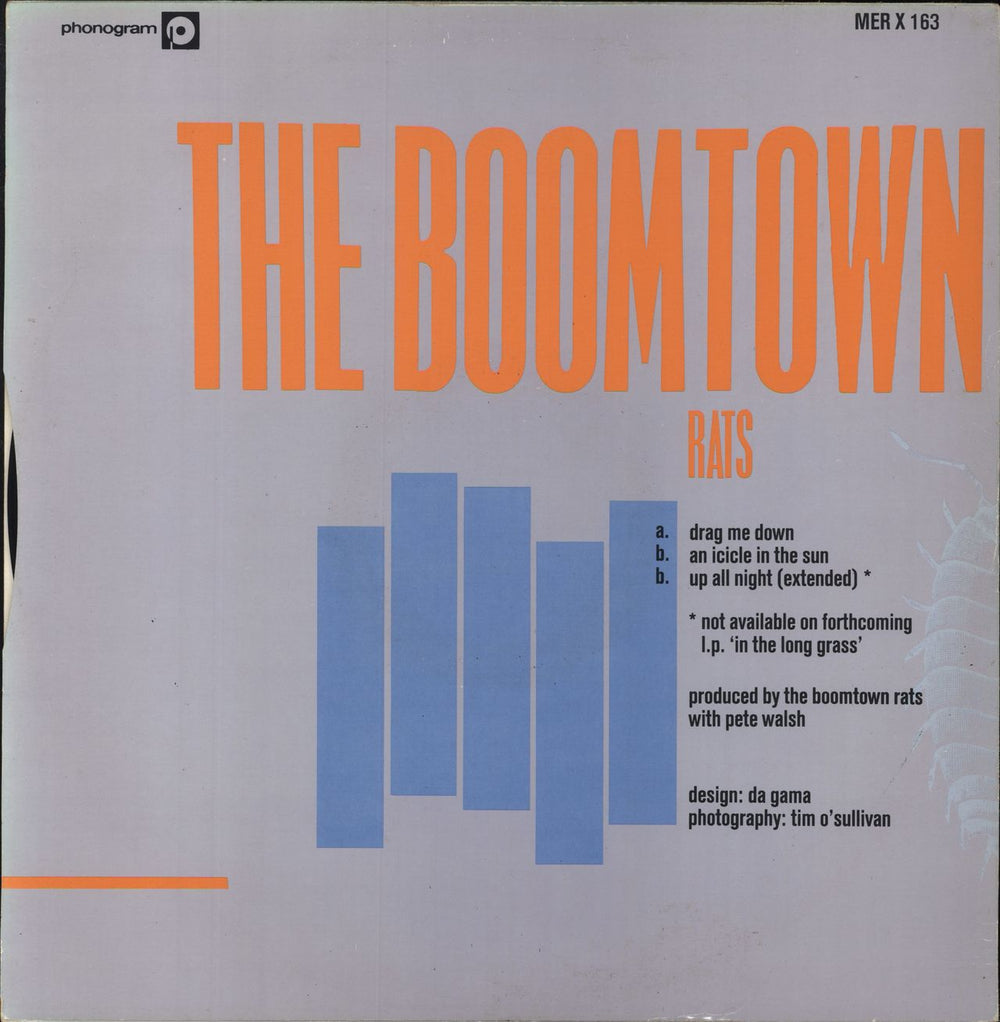 The Boomtown Rats Drag Me Down - 3-track UK 12" vinyl single (12 inch record / Maxi-single)