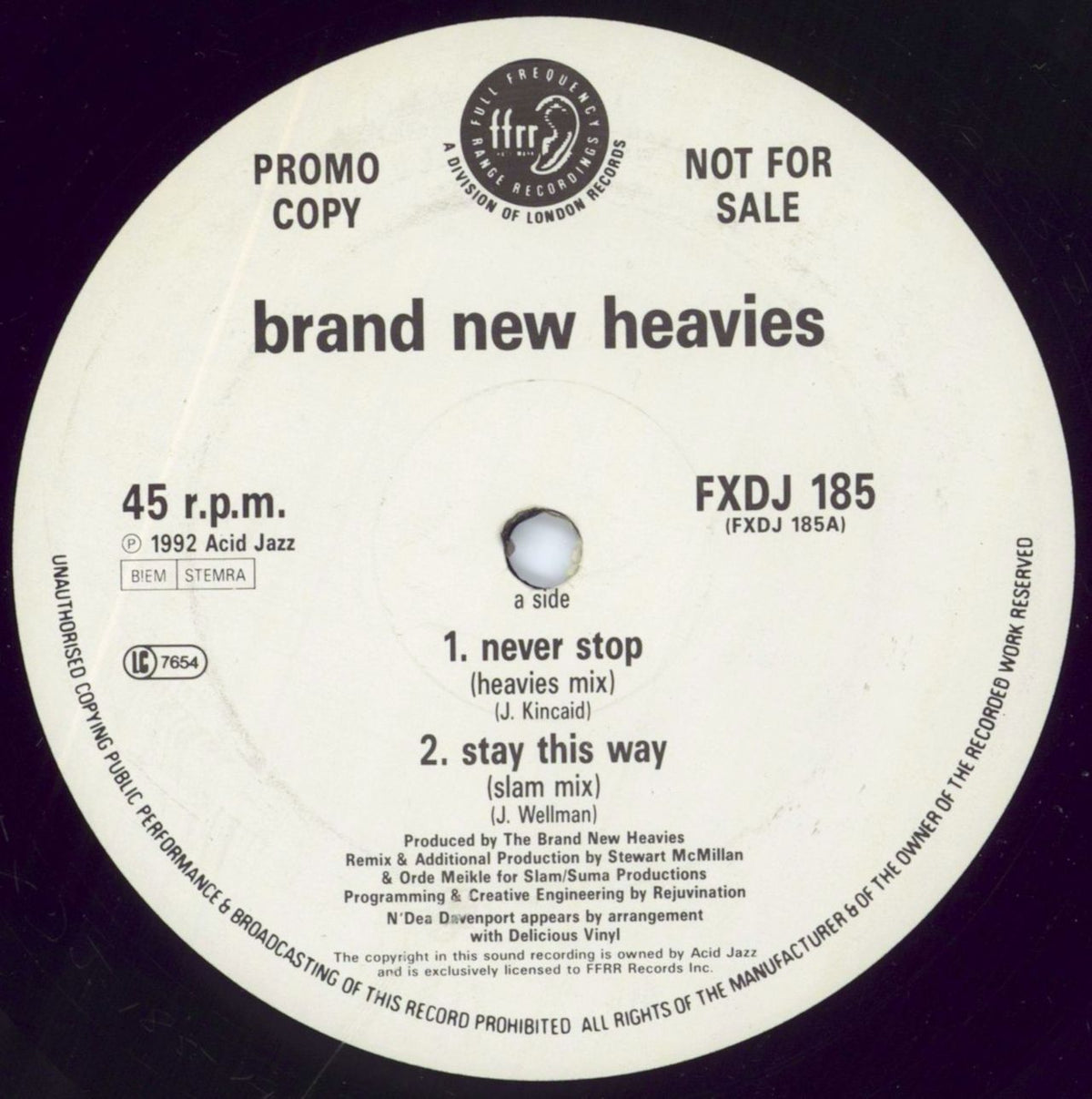 The Brand New Heavies Never Stop UK Promo 12