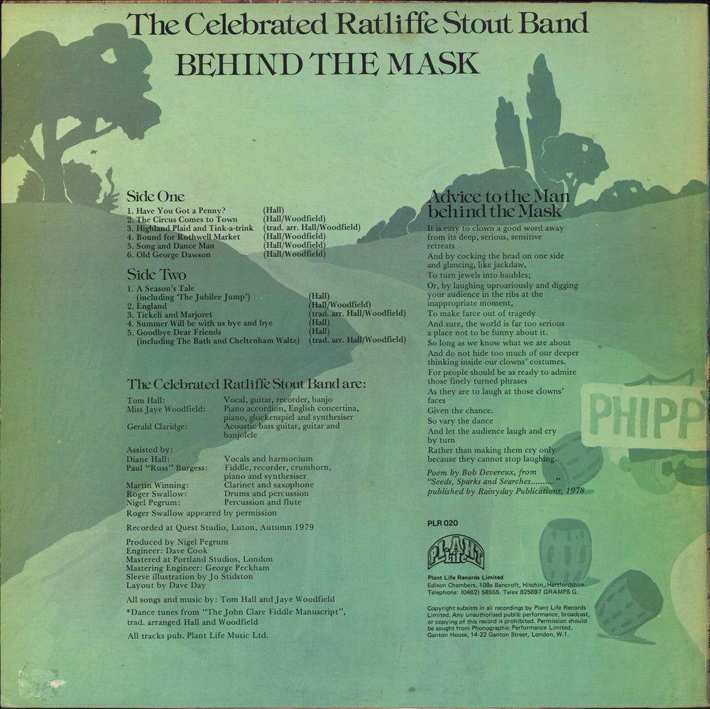 The Celebrated Ratliffe Stout Band Behind The Mask UK vinyl LP album (LP record)