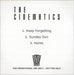 The Cinematics Keep Forgetting UK Promo CD-R acetate CD-R ACETATE