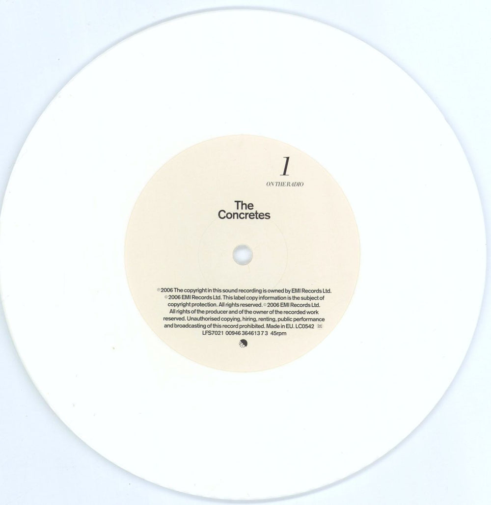 The Concretes On The Radio - White Vinyl UK 7" vinyl single (7 inch record / 45) ULX07ON770610