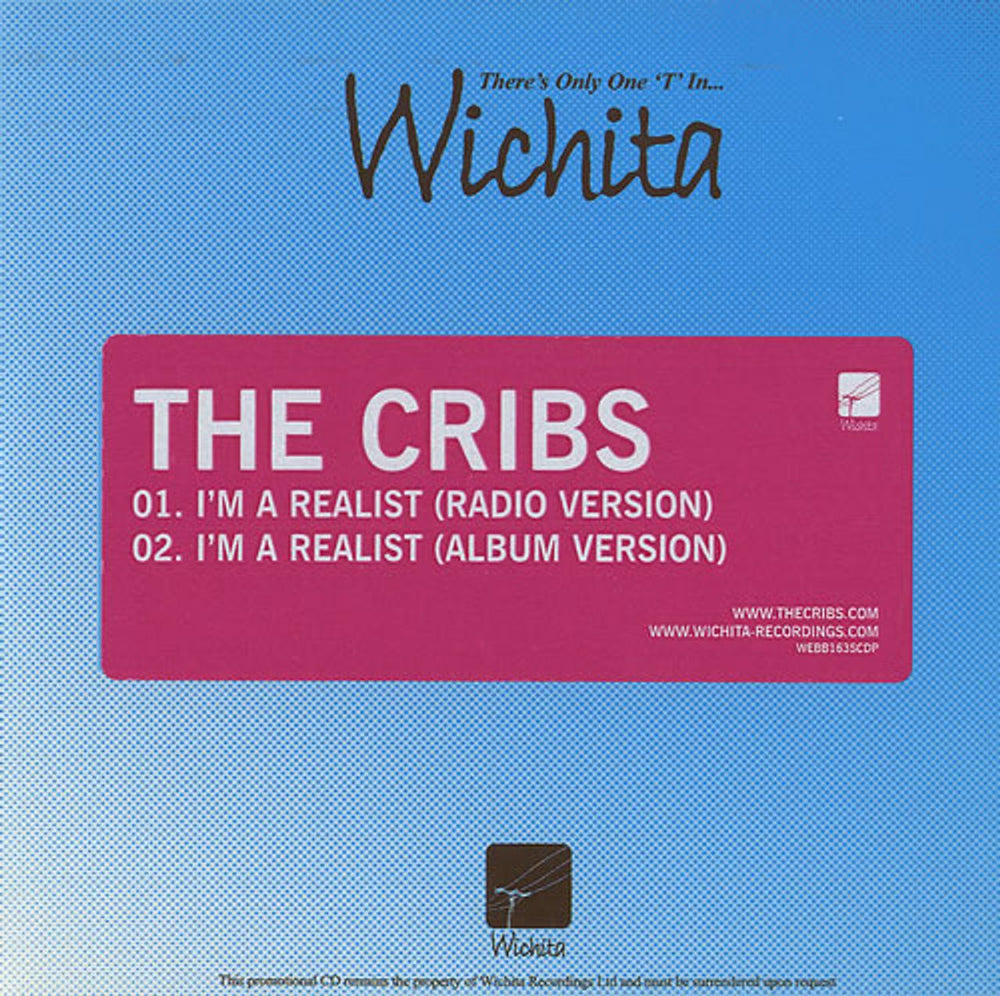 The Cribs I'm A Realist UK Promo CD single (CD5 / 5") WEBB163SCDP